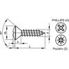 ST4.2x32mm POZI RSD CSK TAP SCREWBZP thumbnail-0