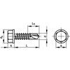 ST4.8x25mm SN SELF-DRILL HEXWASHER SCREW BZP thumbnail-1