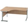 SATELLITE 1600mm LH SGL CANT CRESCENT DESK BEECH thumbnail-0