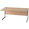 SATELLITE 1600mm LH SINGLE CANT WAVE DESK BEECH thumbnail-0