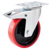 BRAKED SWIVEL PLATE 125mmPOLYURETHANE TYRE thumbnail-0