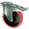 BRAKED SWIVEL BOLT HOLE 80mm POLYURETHANE TYRE thumbnail-0