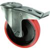 BRAKED SWIVEL BOLT HOLE 200mm POLYURETHANE TYRE thumbnail-0