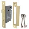 63mm 2.5" No.5010 CE CERTIFIRE 3 LEVER SASH LOCK C/W REM. PLATE EB thumbnail-0