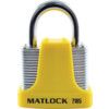 40mm 4 PIN STRONG PADLOCKYELLOW KEYED ALIKE thumbnail-0