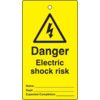 LOCKOUT TAGS - DANGERELECTRICSHOCK RISK-S/S PK10 thumbnail-0