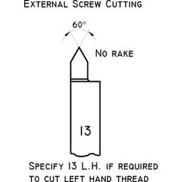 Noże tokarskie ze stali - Toczenie zewnętrzne gwintu, No.13 thumbnail-1