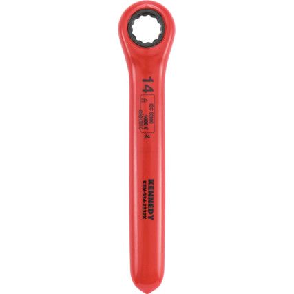 14mm INSULATED RATCHET RINGSPANNER DOUBLE TRIANGLE 1000 V