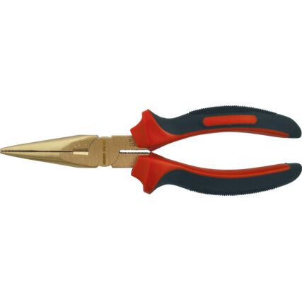 8" SPARK RESISTANT LONG NOSE PLIERS Be-Cu