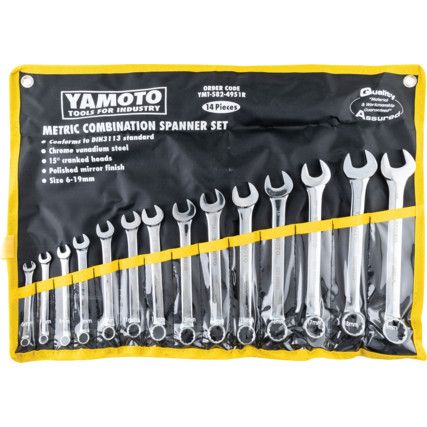 6-19mm CV COMBINATION SPANNERSET14PC