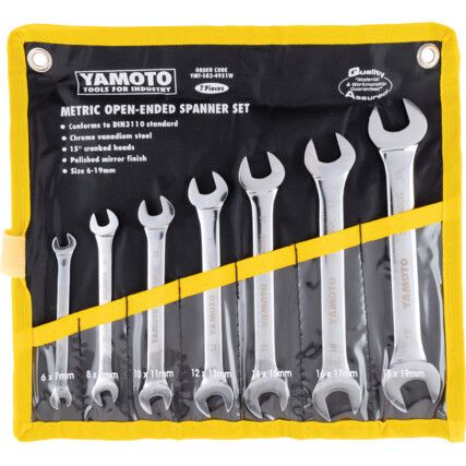 6-19mm CH/VANADIUM O/E SPANNERSET7PC