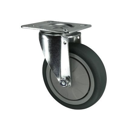 SWIVEL PLATE 100mm RUBBERTYRE