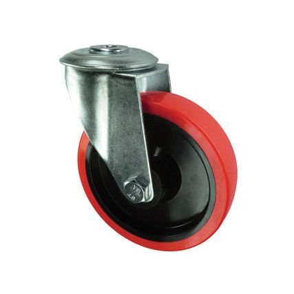 SWIVEL BOLT HOLE 80mm POLYURETHANE TYRE