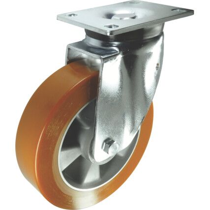 SWIVEL PLATE 160mm POLYURETHANE TYRE