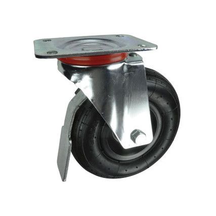 BRAKED SWIVEL PLATE 260mmPNEUMATIC TYRE