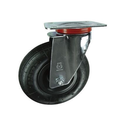 SWIVEL PLATE 200mm PNEUMATIC TYRE