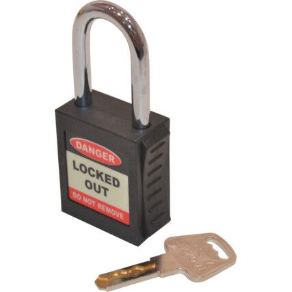 SAFETY PADLOCK KEYED DIFFERENTLY BLACK