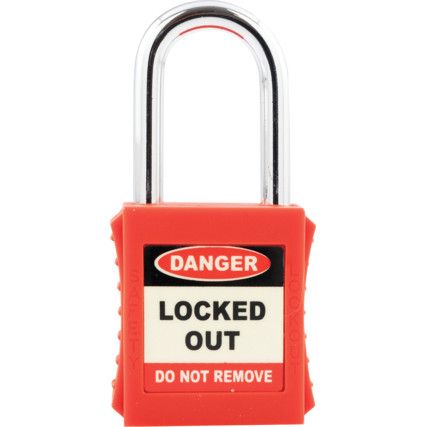 SAFETY PADLOCK KEYED DIFFERENTLY RED