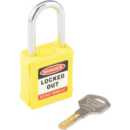 SAFETY PADLOCK KEYED DIFFERENTLY YELLOW