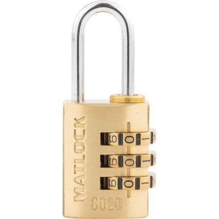 20mm BRASS COMBINATION PADLOCK 3 DIALS