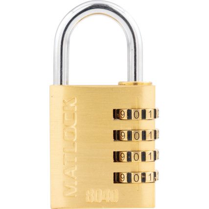 40mm BRASS COMBINATION PADLOCK 4 DIALS