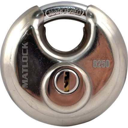 70mm STAINLESS STEEL DISCPADLOCK KEYED ALIKE