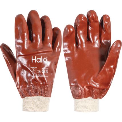 PVC COATED KNIT WRIST GLOVES REDSZ-8