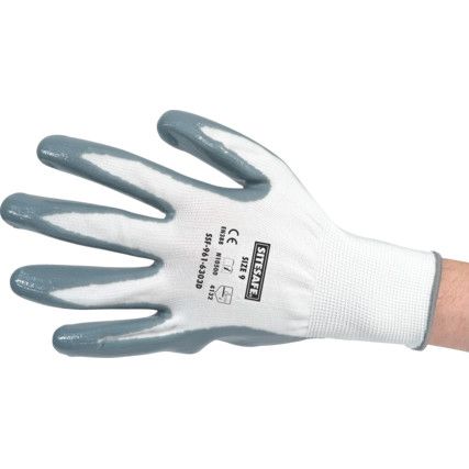 SITESAFE FLAT NITRILE COATED GLOVES    SZ.9