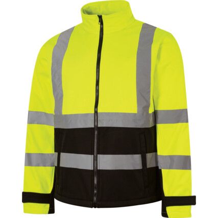 HI-VIS YELLOW/BLACK SOFT SHELLJACKET (EN20471) (M)