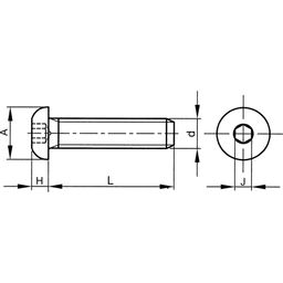 Socket Head Button Screw, BA - Steel - Grade 10.9 - (Self Colour) - ISO 7380 thumbnail-4