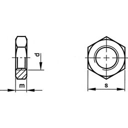 Hexagon Thin Nut, Metric - Steel - Standard (Self Colour) - Plain 
Grade 4 - DIN 439 thumbnail-1