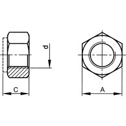 Hexagon Nut, UNC - Steel - BZP - SAE Grade 5 - Self Locking Nut with Nylon Insert - DIN 985 thumbnail-1